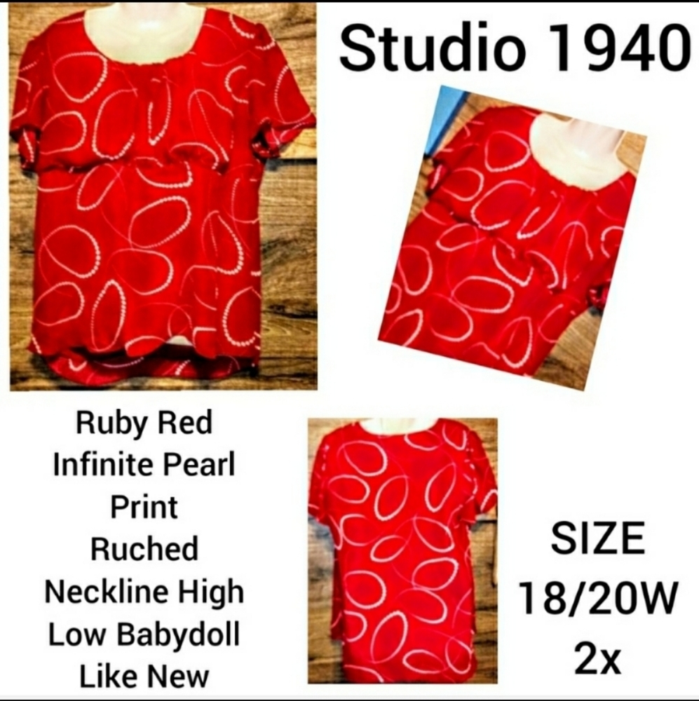 Studio 1940 Top Size 2X Infinite Pearl Print - Picture 1 of 11